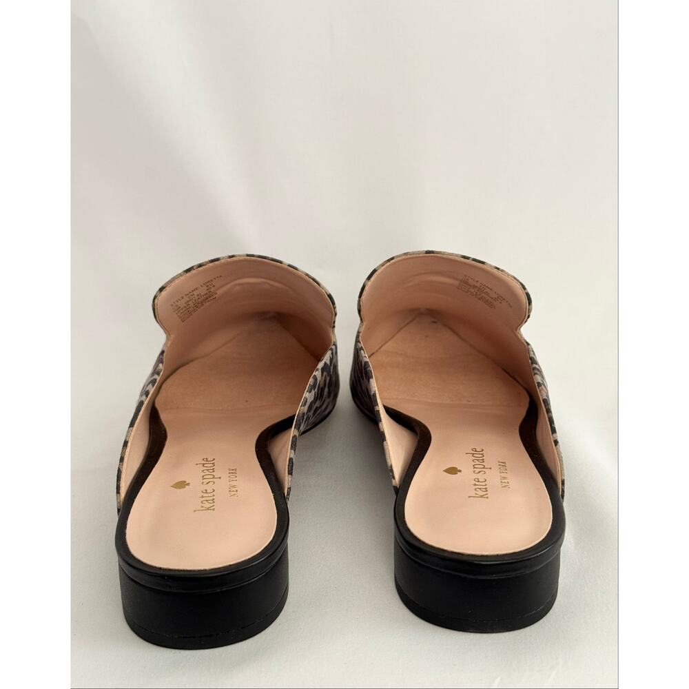 Kate Spade Loretta Leopard Mules NIB Taupe Multi Pointed Toe 10B - Picture 9 of 13